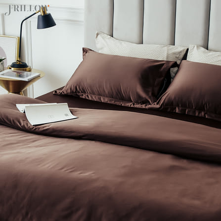 ชุดปลอกผ้านวม 100X90 นิ้ว FRILLOW 800TC COTTON SILK – สี DARK BROWN  คอลเลคชั่น PRESTIGE_1